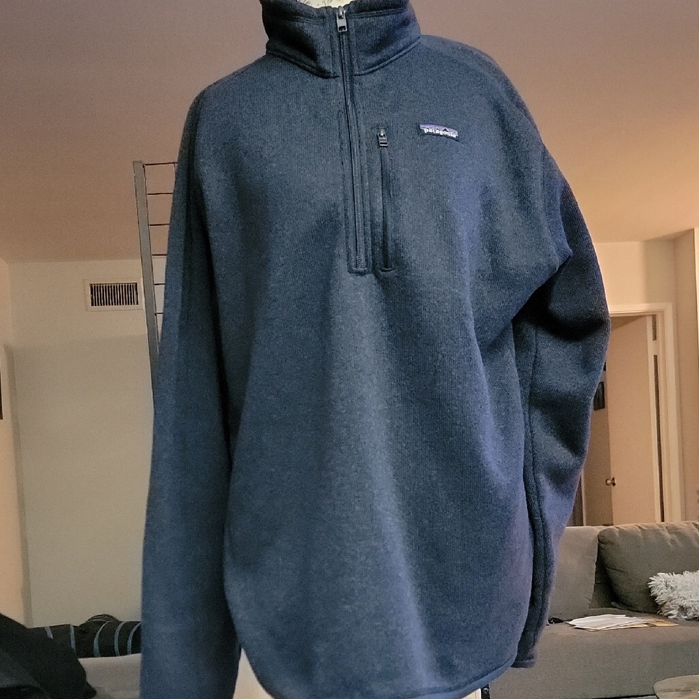 Patagonia Men's Deep Blue Zip-Up Sweater Size XXL